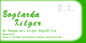 boglarka kilger business card